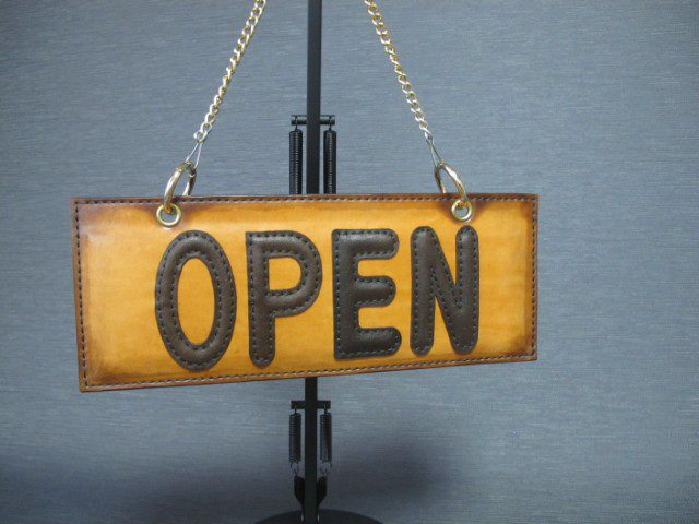 Handmade Leather OPEN/CLOSED Sign - Artisan Hideaway