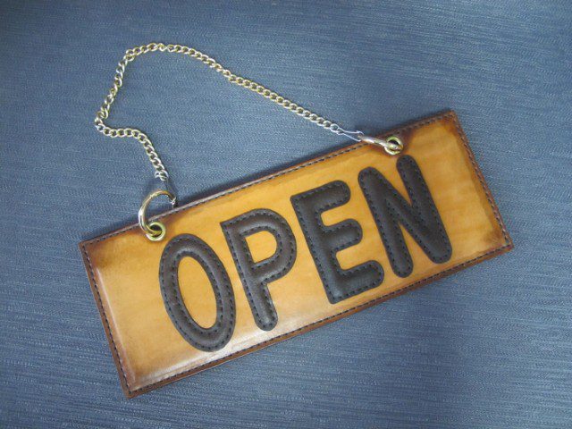 Handmade Leather OPEN/CLOSED Sign - Artisan Hideaway